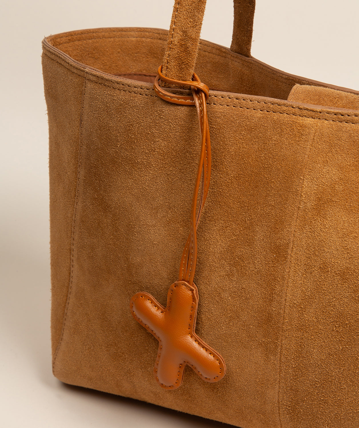 Tan Leather Letter Charm