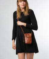Conkca London Originals Collection #product-type#: 'Buzz' Conker Brown Leather Cross Body Phone Bag