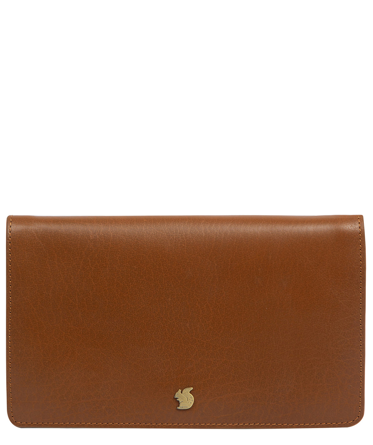 'Cherish' Dark Tan Leather Clutch Bag