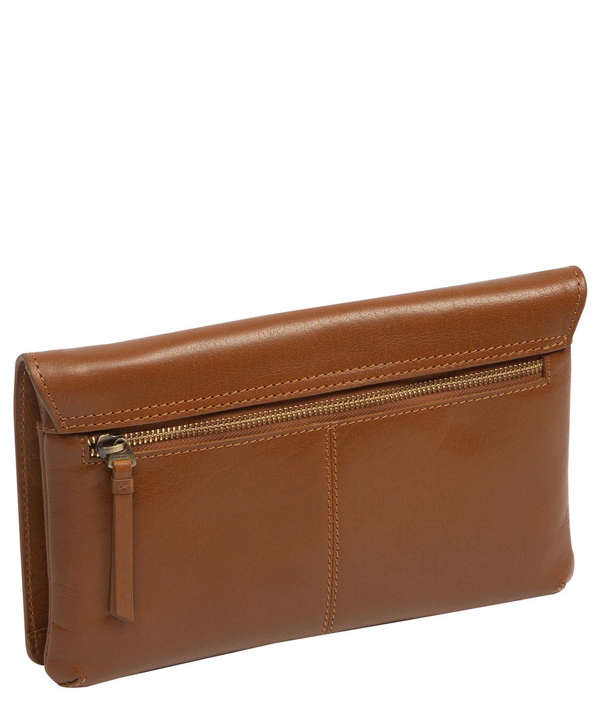 'Cherish' Dark Tan Leather Clutch Bag