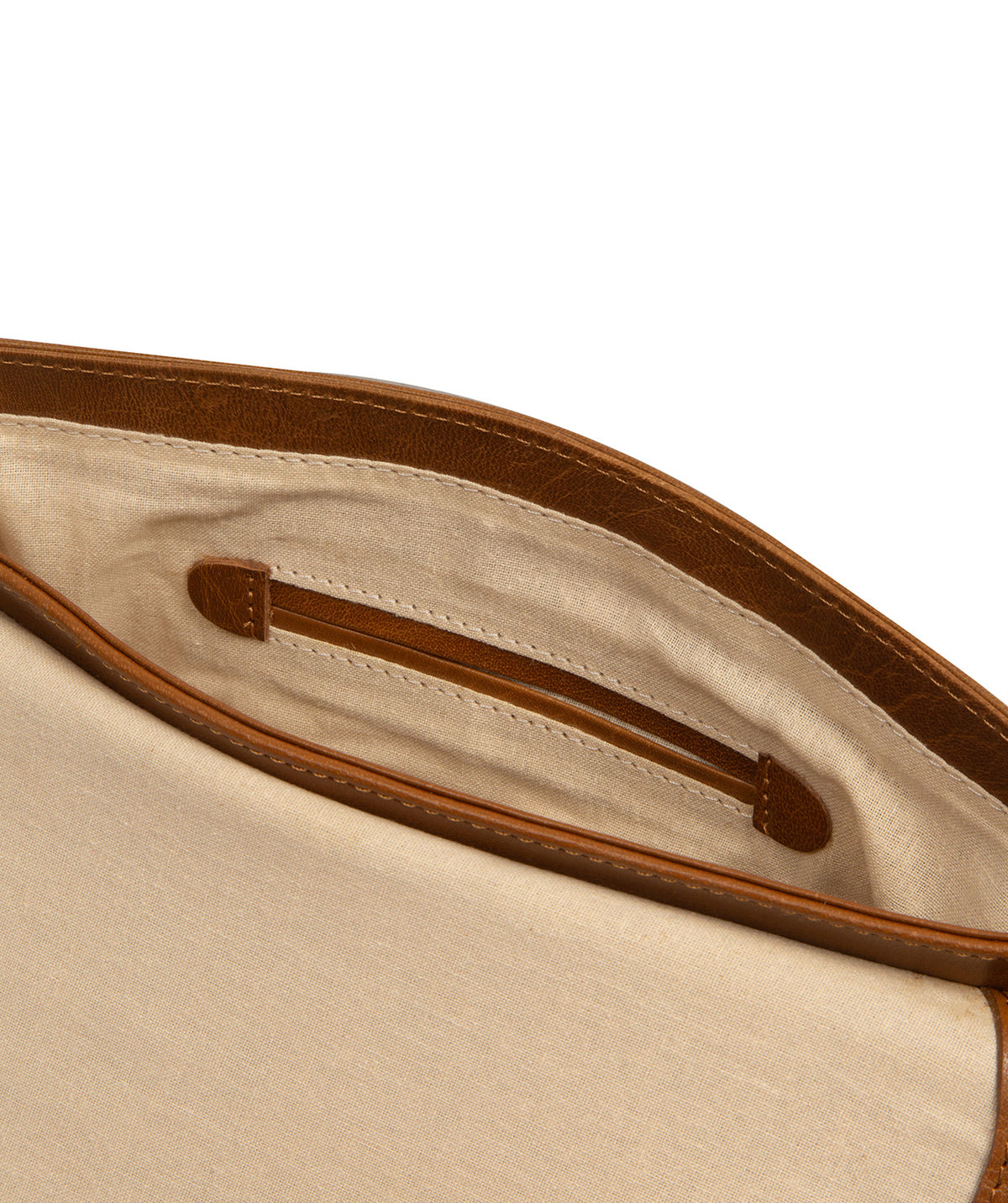 'Cherish' Dark Tan Leather Clutch Bag