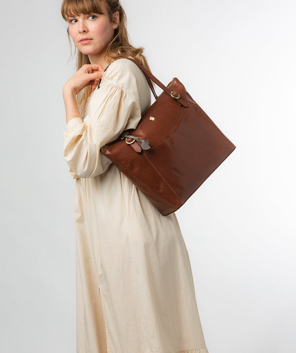 Conkca London Originals Collection #product-type#: 'Mondo' Conker Brown Leather Tote Bag