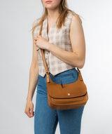Conkca London Originals Collection #product-type#: 'Ellipse' Dark Tan Leather Cross Body Bag