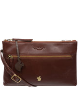 Conkca London Originals Collection Bags: 'Minnow' Conker Brown Leather Cross Body Clutch Bag