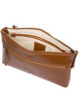 Conkca London Originals Collection Bags: 'Minnow' Dark Tan Leather Cross Body Clutch Bag