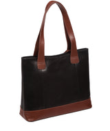 Conkca London Originals Collection Bags: 'Little Patience' Black & Conker Brown Leather Tote Bag