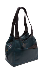 'Juliet' Snorkel Blue & Navy Leather Handbag