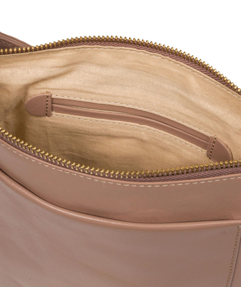 Conkca London Originals Collection Bags: 'Rego' Natural Taupe Leather Cross Body Bag
