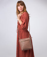 'Rego' Natural Taupe Leather Cross Body Bag