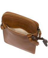 Conkca London Originals Collection Bags: 'Bambino' Dark Tan Leather Cross Body Phone Bag
