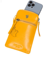 Conkca London Originals Collection Bags: 'Bambino' Lemon Drop Leather Cross Body Phone Bag