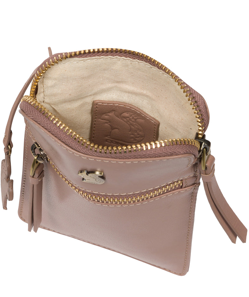Conkca London Originals Collection Bags: 'Bambino' Natural Taupe Leather Cross Body Phone Bag