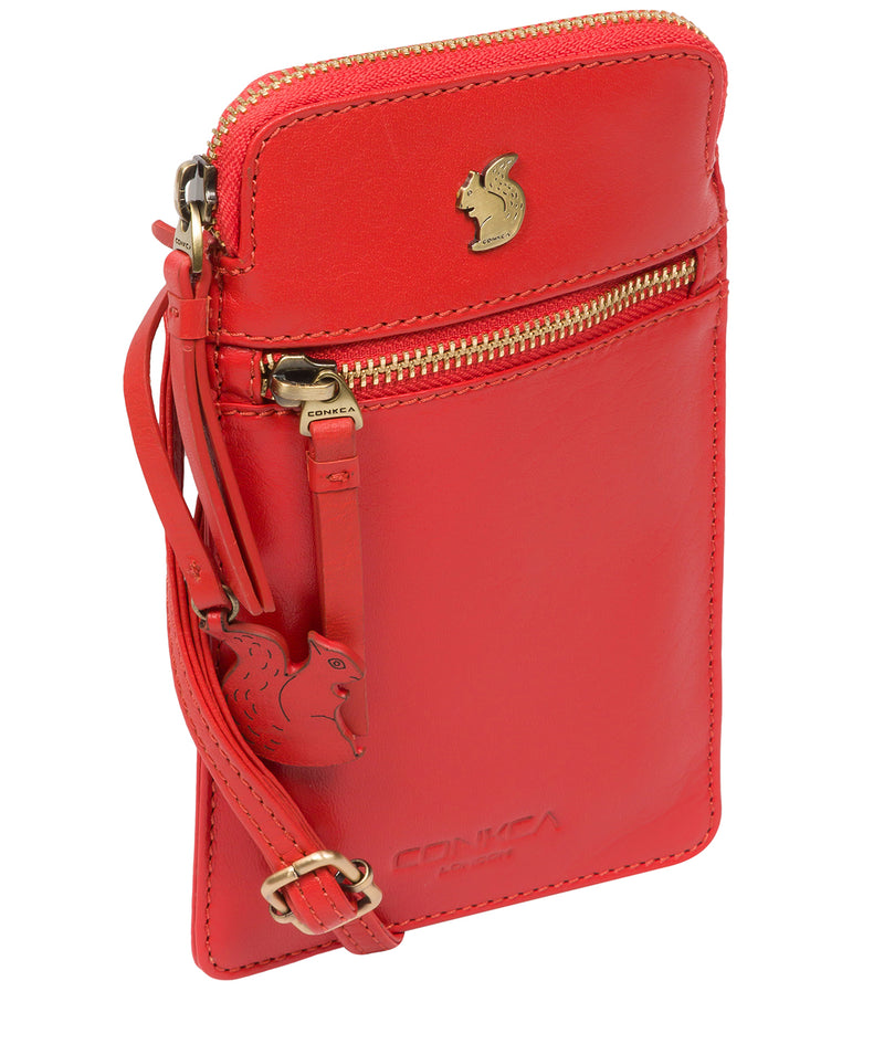 Conkca London Originals Collection Bags: 'Bambino' Orangeade Leather Cross Body Phone Bag