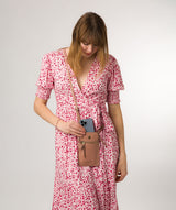 Conkca London Originals Collection Bags: 'Bambino' Subtle Pink Leather Cross Body Phone Bag