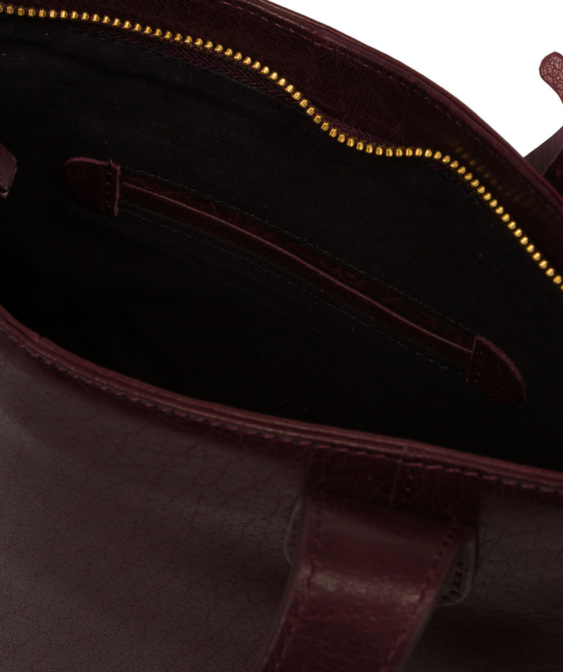 Conkca London Originals Collection Bags: 'Little Patience' Plum Leather Tote Bag
