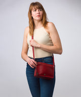 'Aurora' Chilli Pepper Leather Cross Body Bag