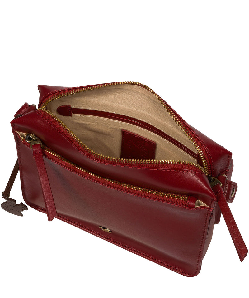 Conkca London Originals Collection Bags: 'Aurora' Chilli Pepper Leather Cross Body Bag