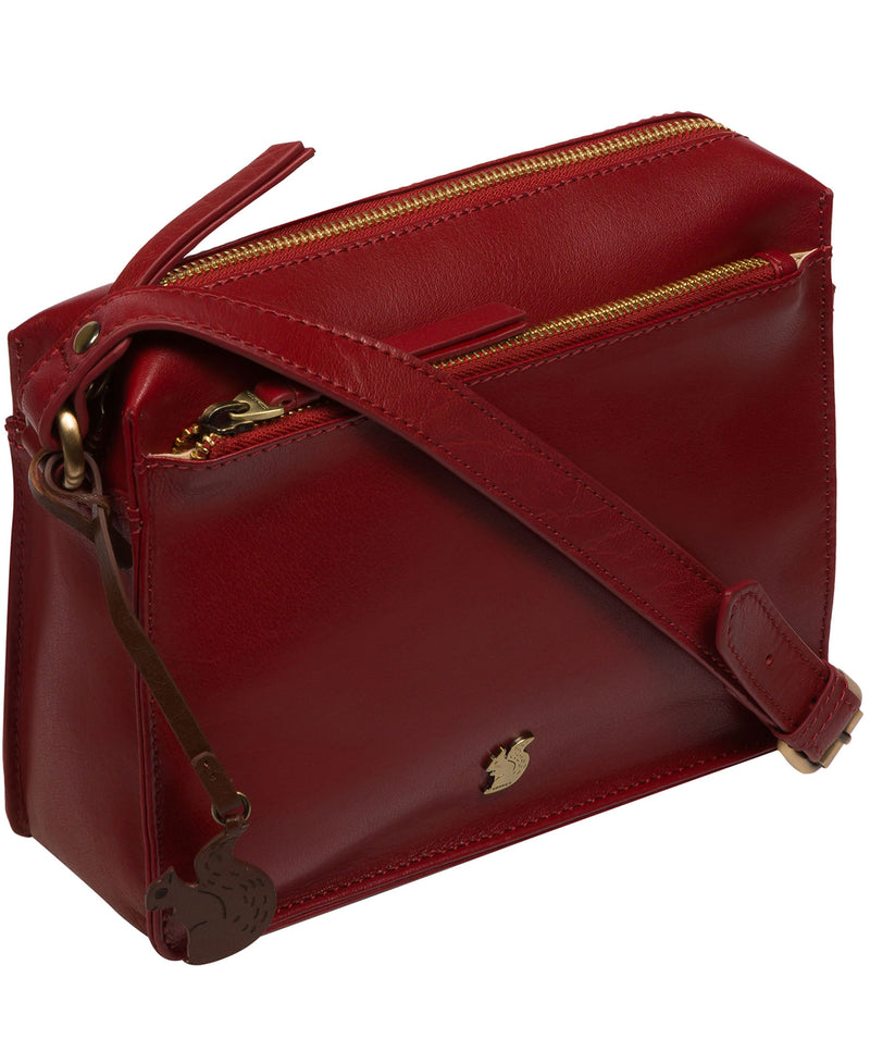 Conkca London Originals Collection Bags: 'Aurora' Chilli Pepper Leather Cross Body Bag