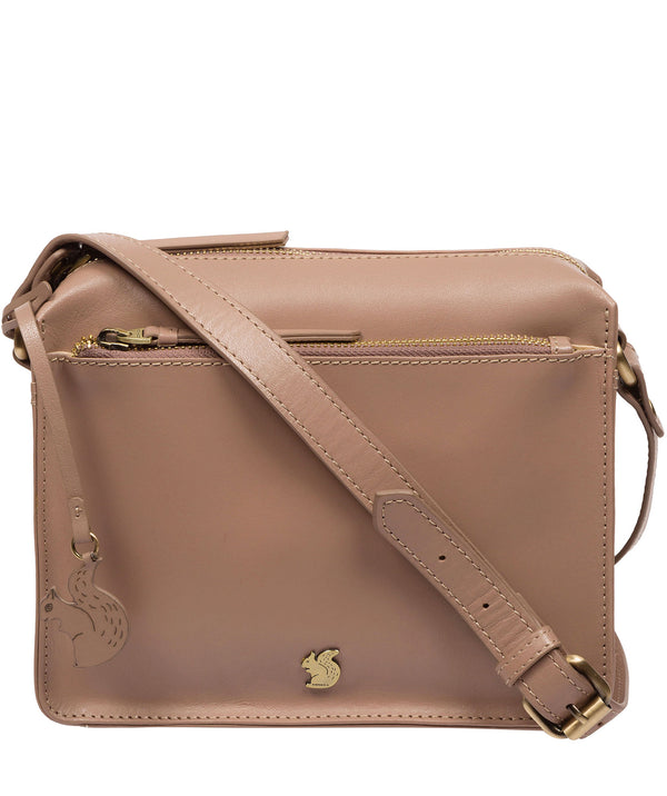 Conkca London Originals Collection Bags: 'Aurora' Natural Taupe Leather Cross Body Bag
