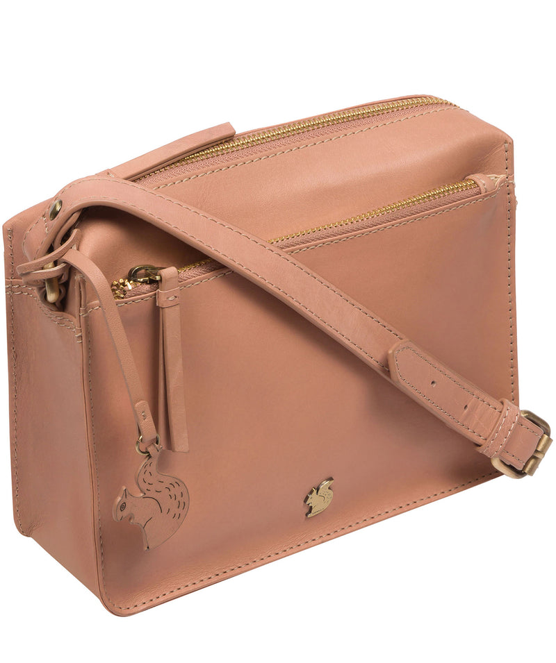 Conkca London Originals Collection Bags: 'Aurora' Subtle Pink Leather Cross Body Bag