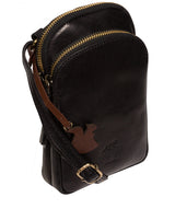 Conkca Signature Collection #product-type#: 'Leia' Black Leather Cross Body Phone Bag