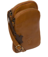 Conkca Signature Collection #product-type#: 'Leia' Dark Tan Leather Cross Body Phone Bag