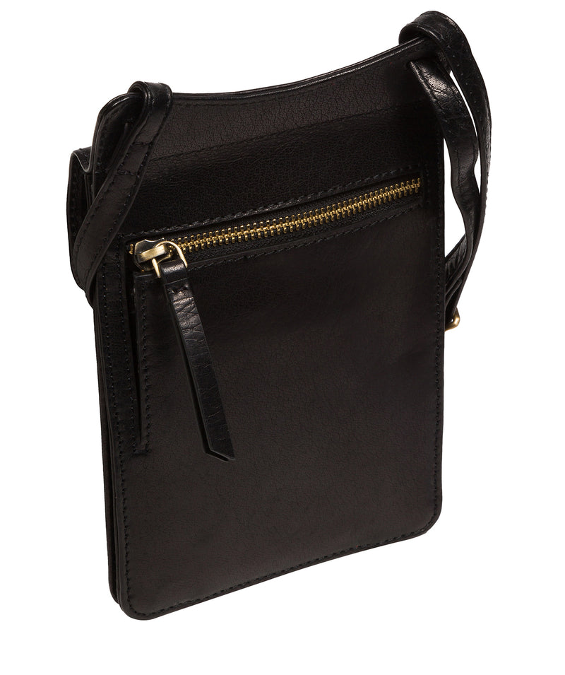 'Milly' Black Leather Cross Body Phone Bag