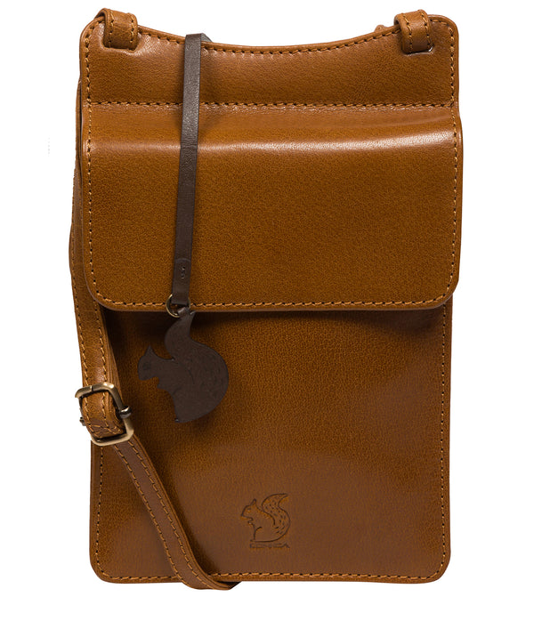 'Milly' Dark Tan Leather Cross Body Phone Bag