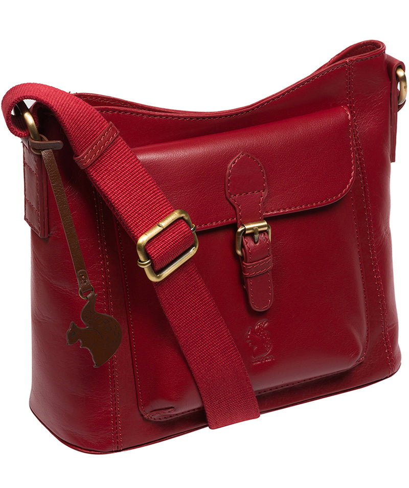 Conkca Signature Collection Bags: 'Carla' Chilli Pepper Leather Cross Body Bag