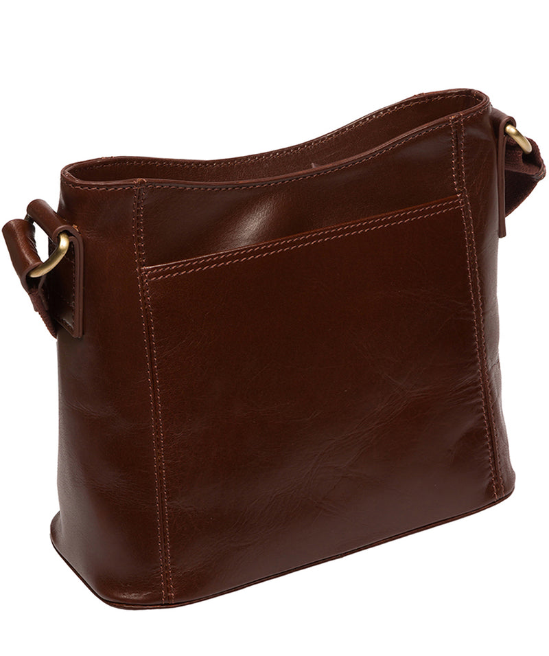 Conkca Signature Collection Bags: 'Carla' Conker Brown Leather Cross Body Bag
