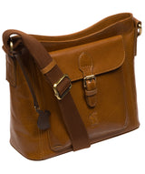 Conkca Signature Collection #product-type#: 'Carla' Dark Tan Leather Cross Body Bag