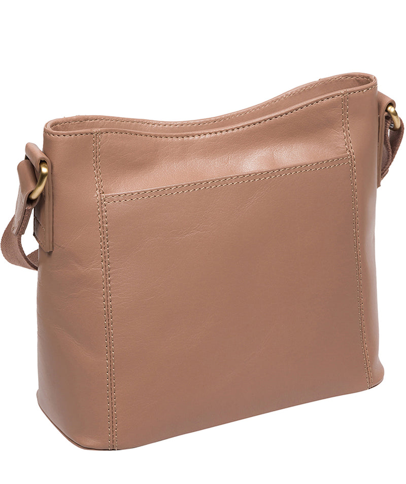 Conkca Signature Collection Bags: 'Carla' Natural Taupe Leather Cross Body Bag