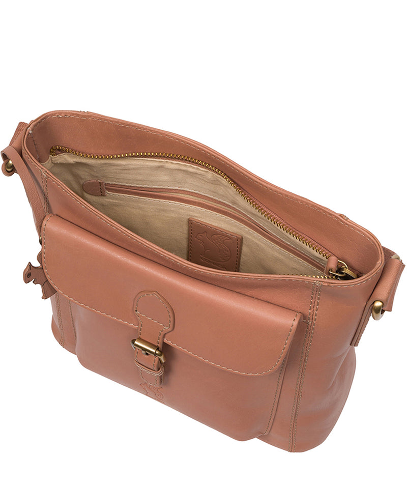 Conkca Signature Collection Bags: 'Carla' Subtle Pink Leather Cross Body Bag