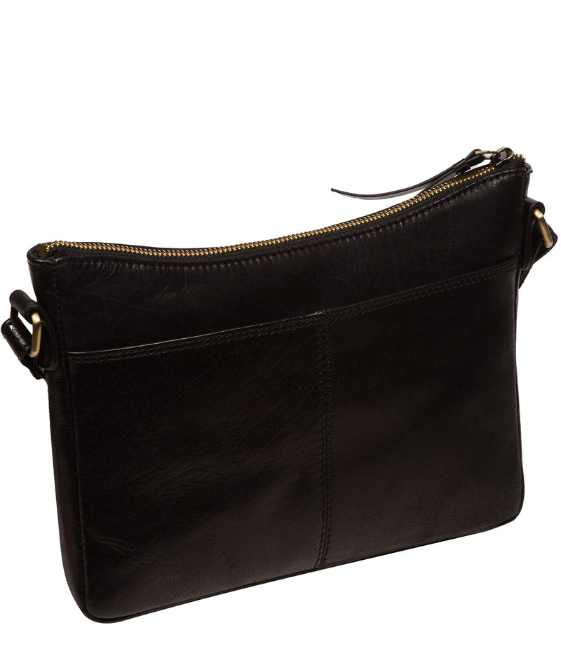 Conkca Signature Collection Bags: 'Viola' Black Leather Cross Body Bag