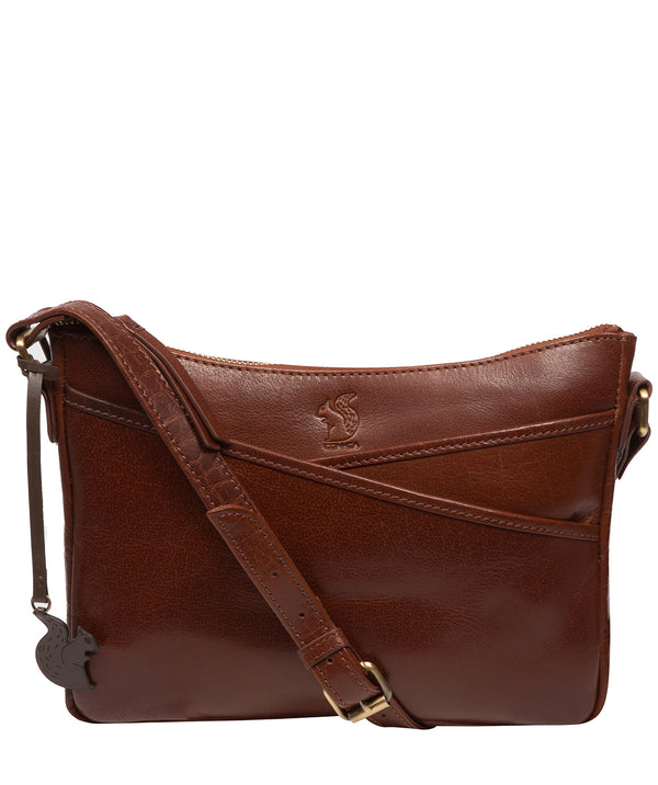 'Viola' Conker Brown Leather Cross Body Bag