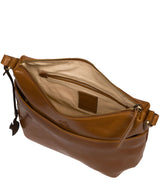 Conkca Signature Collection Bags: 'Merrill' Dark Tan Leather Cross Body Bag