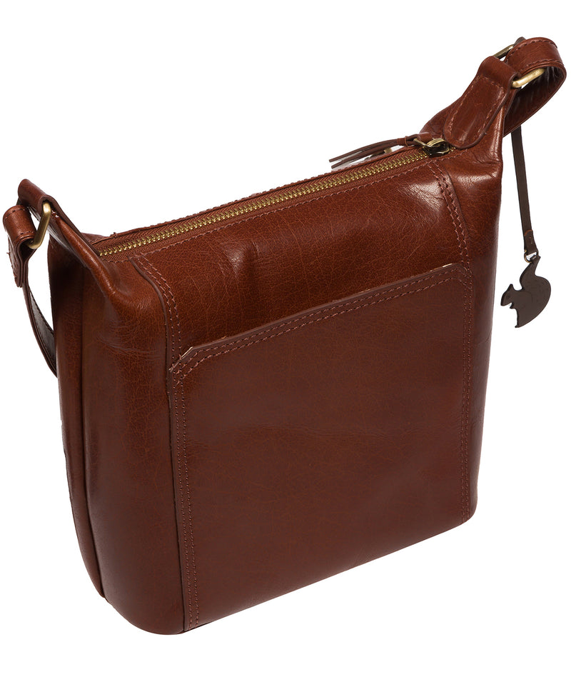 Conkca Signature Collection Bags: 'Kiki' Conker Brown Leather Shoulder Bag