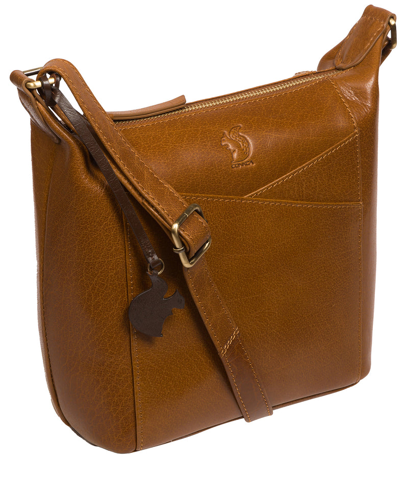 Conkca Signature Collection Bags: 'Kiki' Dark Tan Leather Shoulder Bag