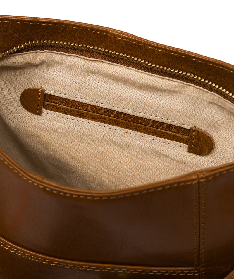 Conkca Signature Collection Bags: 'Liberty' Dark Tan Leather Shoulder Bag