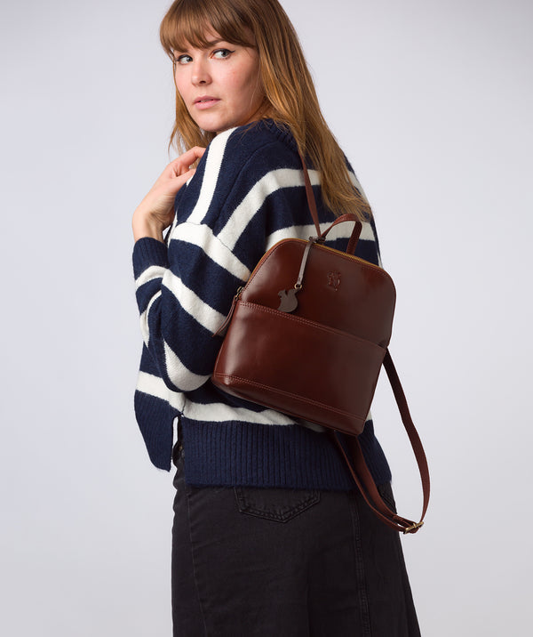 'Hollis' Conker Brown Leather Backpack