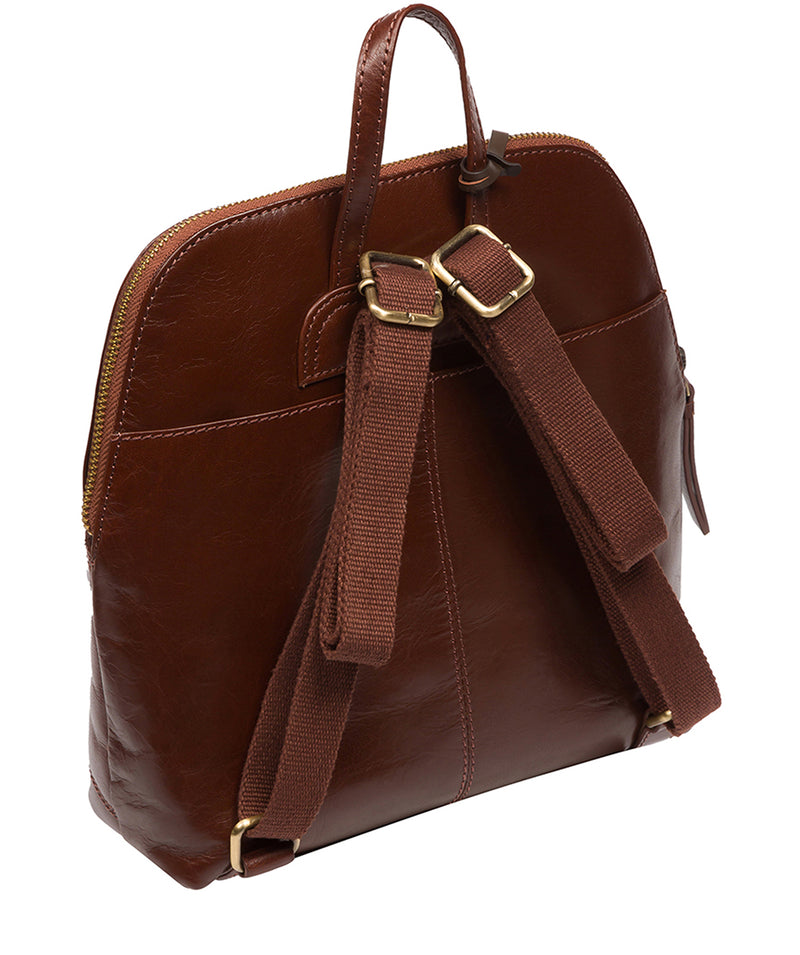 Conkca Signature Collection Bags: 'Hollis' Conker Brown Leather Backpack