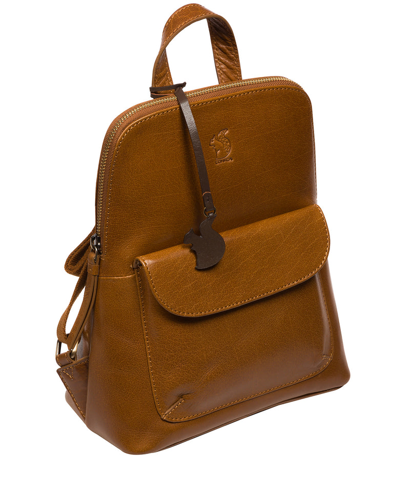 Conkca Signature Collection #product-type#: 'Kerrie' Dark Tan Leather Backpack