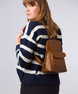 'Kerrie' Dark Tan Leather Backpack