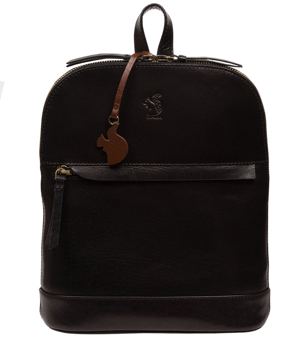 Conkca Signature Collection Bags: 'Amora' Black Leather Backpack
