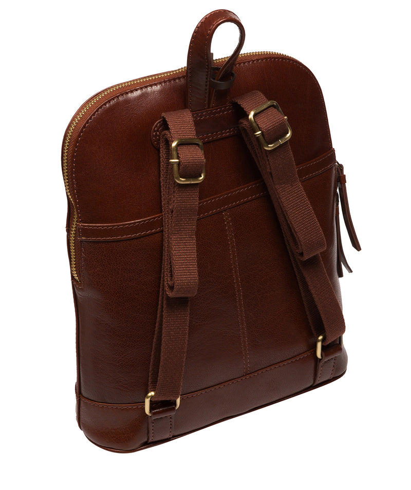 Conkca Signature Collection Bags: 'Amora' Conker Brown Leather Backpack