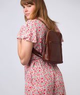 'Amora' Conker Brown Leather Backpack