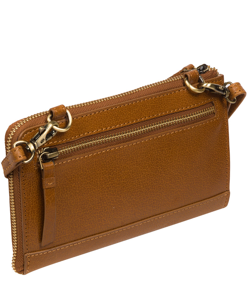 Conkca Signature Collection Bags: 'Winnie' Dark Tan Leather Cross Body Clutch Bag