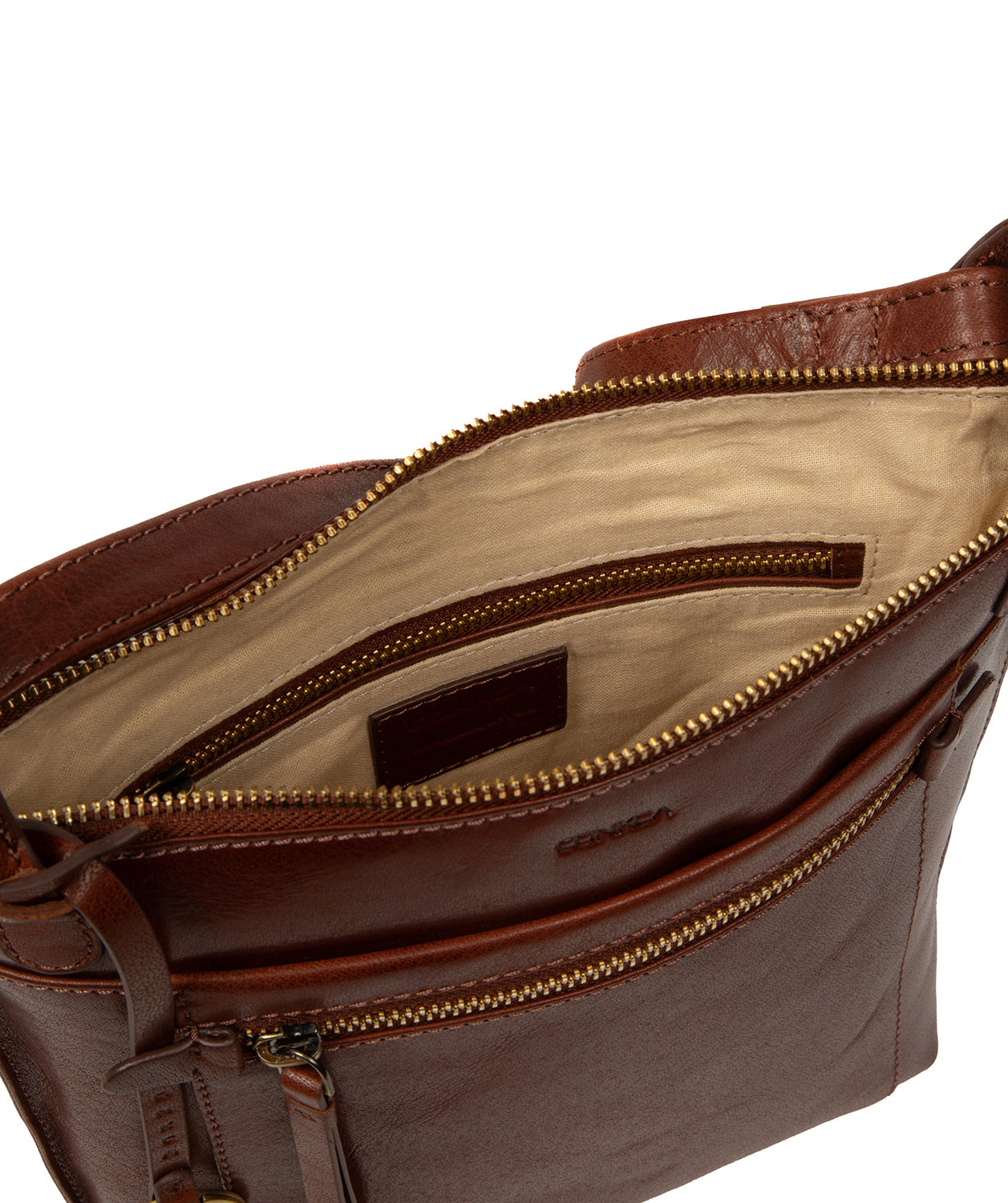 'Zarro' Conker Brown Leather Shoulder Bag