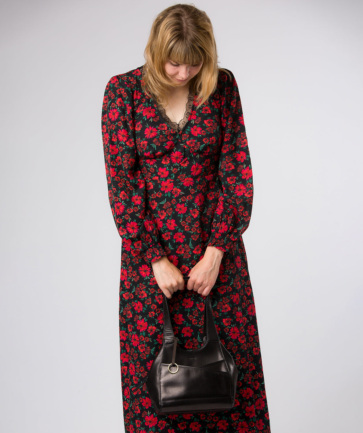 'Vesper' Black Leather Handbag