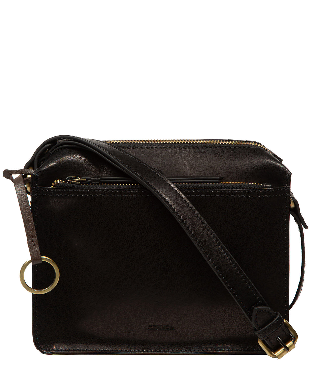 'Isla' Black Leather Cross Body Bag